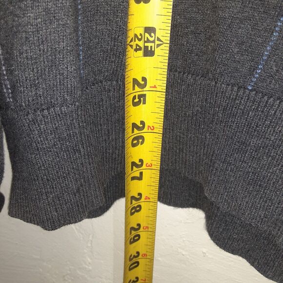 Alan Flusser Sweater Mens L Large Gray Half Zip Pullover Preppy - Picture 6 of 6